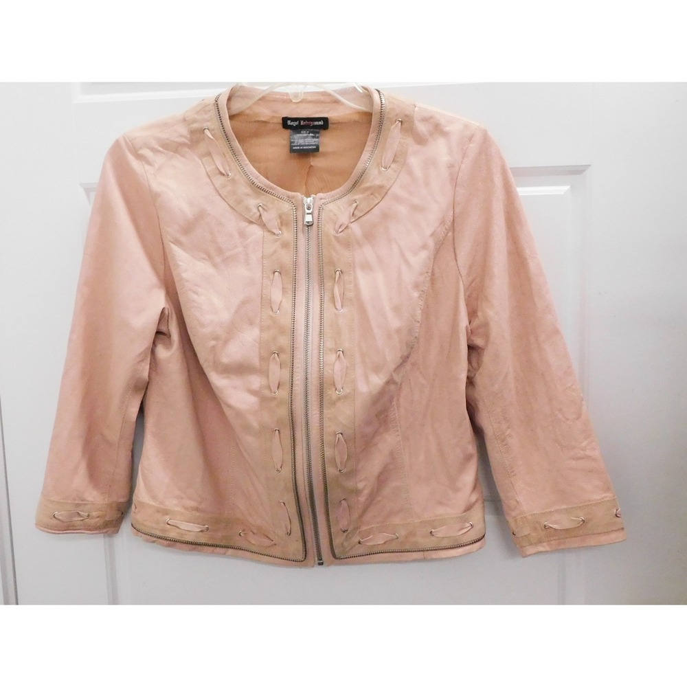 Royal Underground Dusty Pink Leather Zip Jacket Women's sz M